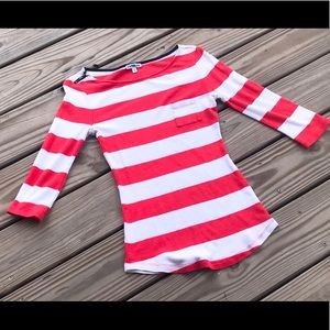 Express 3/4 Sleeve Striped Top